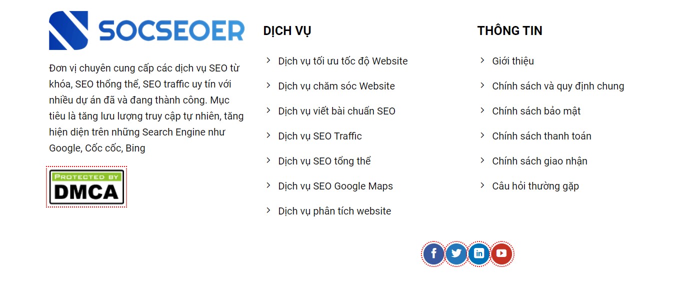 Cài đặt DMCA thành công thì sẽ có logo như thế này