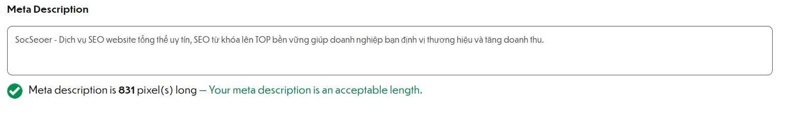 Độ dài tối ưu của description