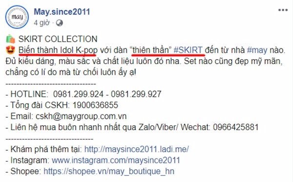 Captions hay khi viết content bán quần áo