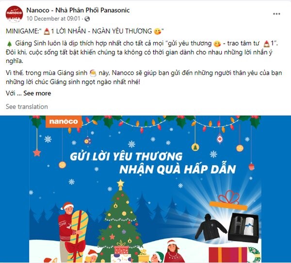 Content giáng sinh về giảm giá, khuyến mãi