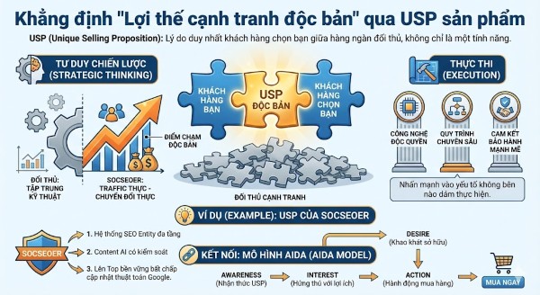 Khẳng định "Lợi thế cạnh tranh độc bản" qua USP sản phẩm