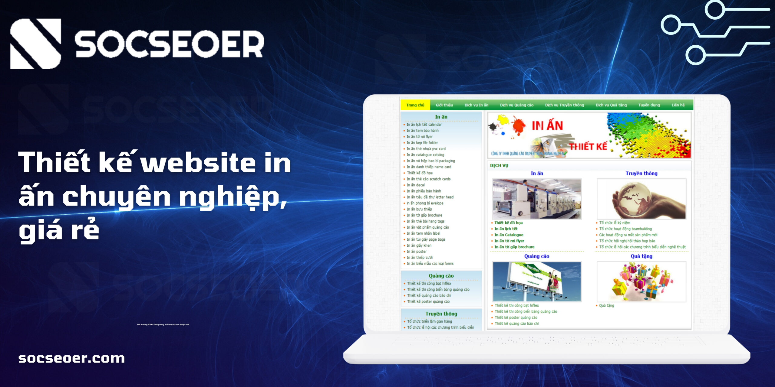 thiết kế website in ấn