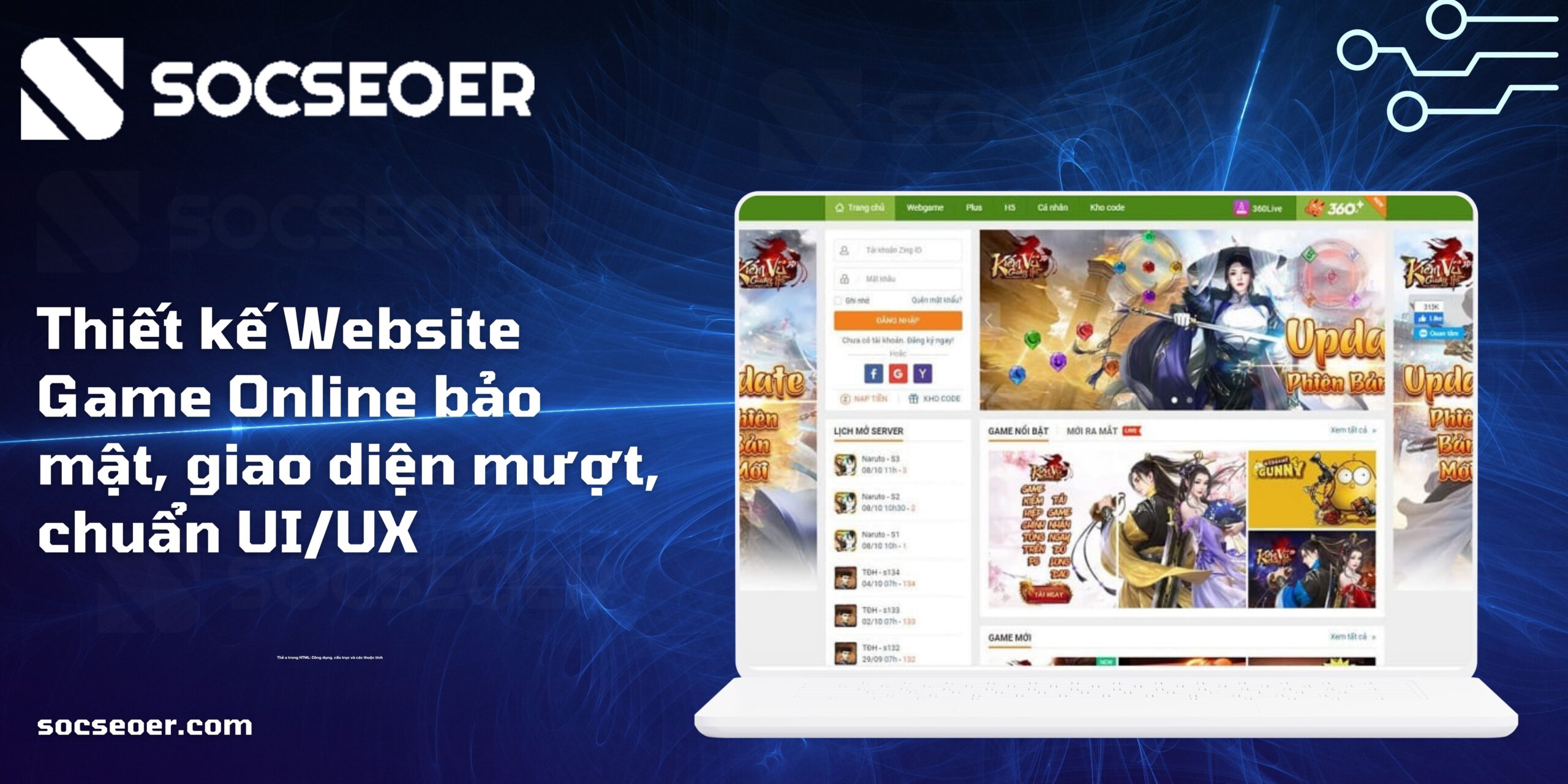thiết kế website game Online
