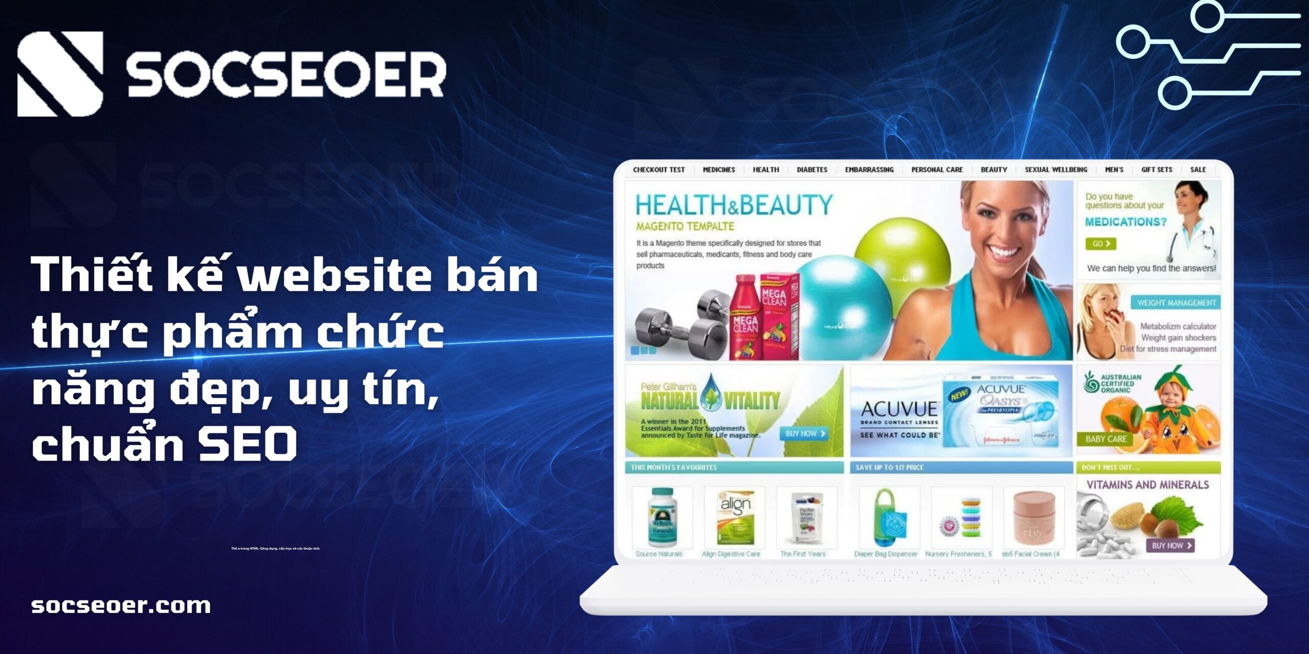 Thiết kế website bán thực phẩm chức năng đẹp, uy tín, chuẩn SEO