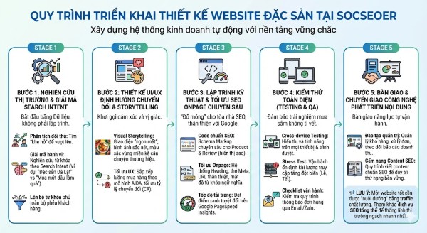 Quy trình triển khai thiết kế website đặc sản tại SOCSEOER Quy trình triển khai thiết kế website đặc sản tại SOCSEOER