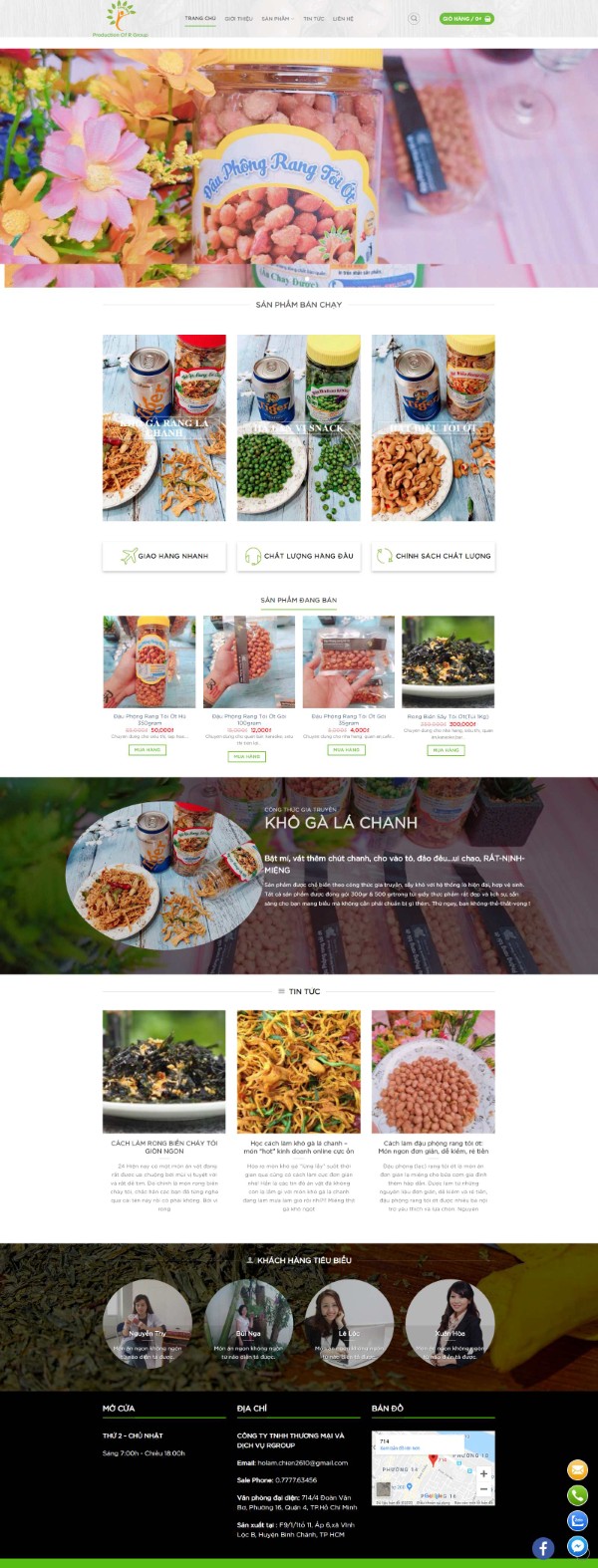 Thiết kế giao diện website bán đặc sản chuyên nghiệp