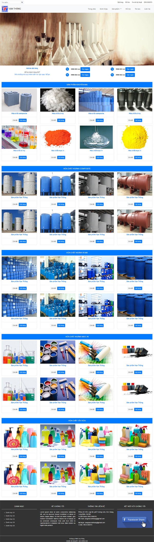 Danh mục Sản phẩm & Dịch vụ chi tiết, rõ ràng