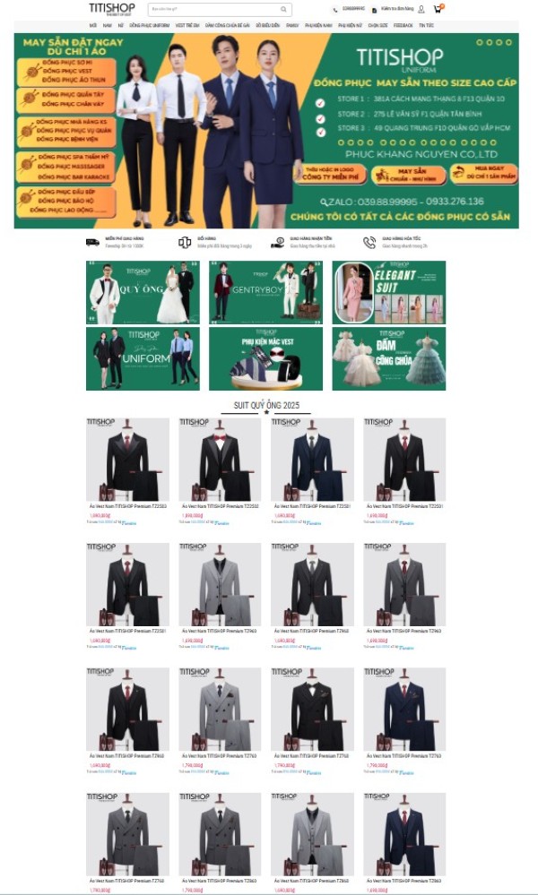 Các module thiết yếu khi thiết kế website bán vest