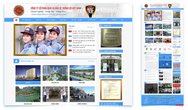 Trang chủ website bảo vệ chuyên nghiệp, thu hút