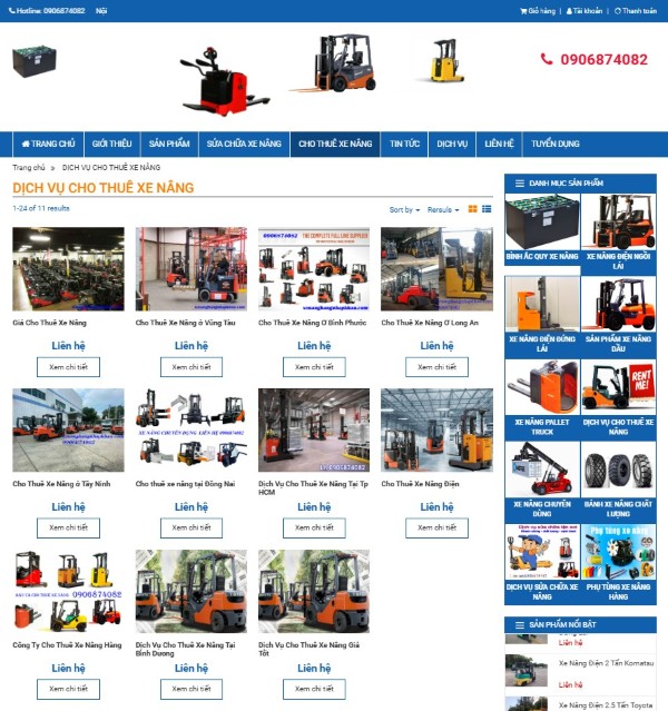 Danh mục dịch vụ cho thuê xe nâng