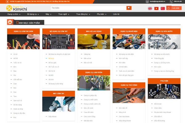 Website bán sản phẩm cơ khí (Website thương mại điện tử cơ khí)