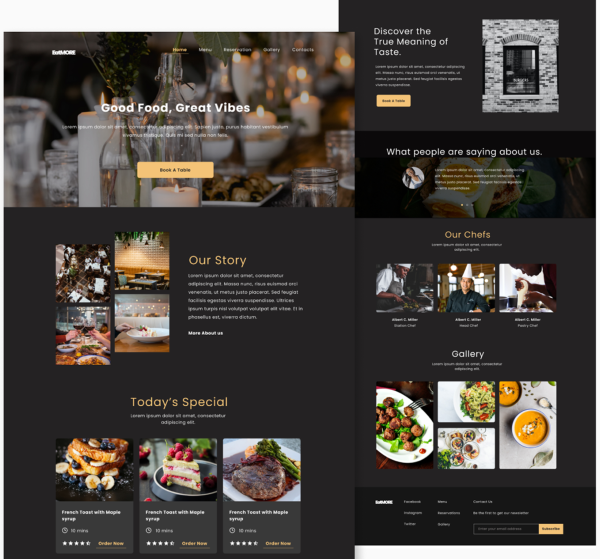 Website giới thiệu nhà hàng theo phong cách truyền thống