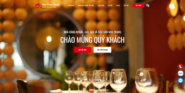 Đặt bàn, đặt món ngay trên website