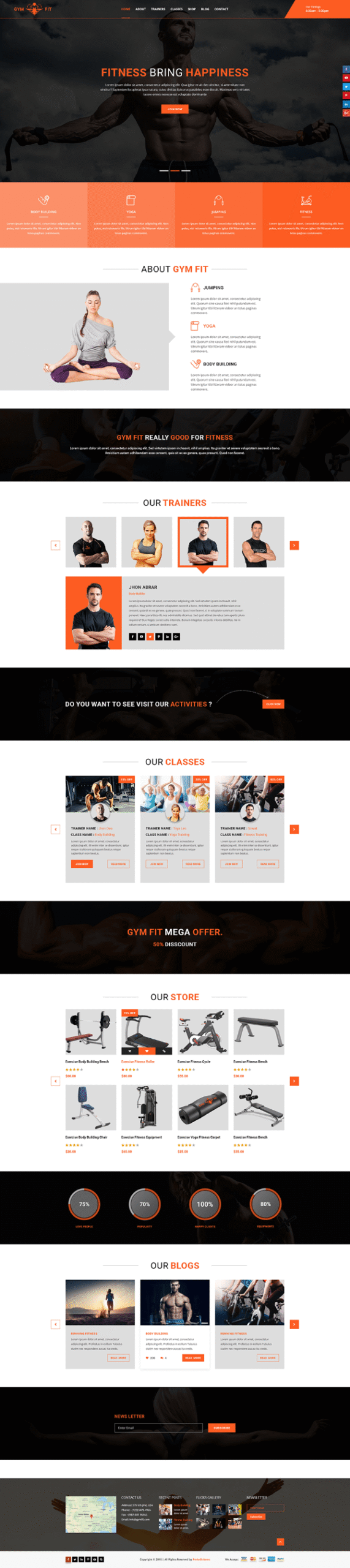 Thiết kế Website phòng tập Gym giao diện hiện đại, chuyên nghiệp