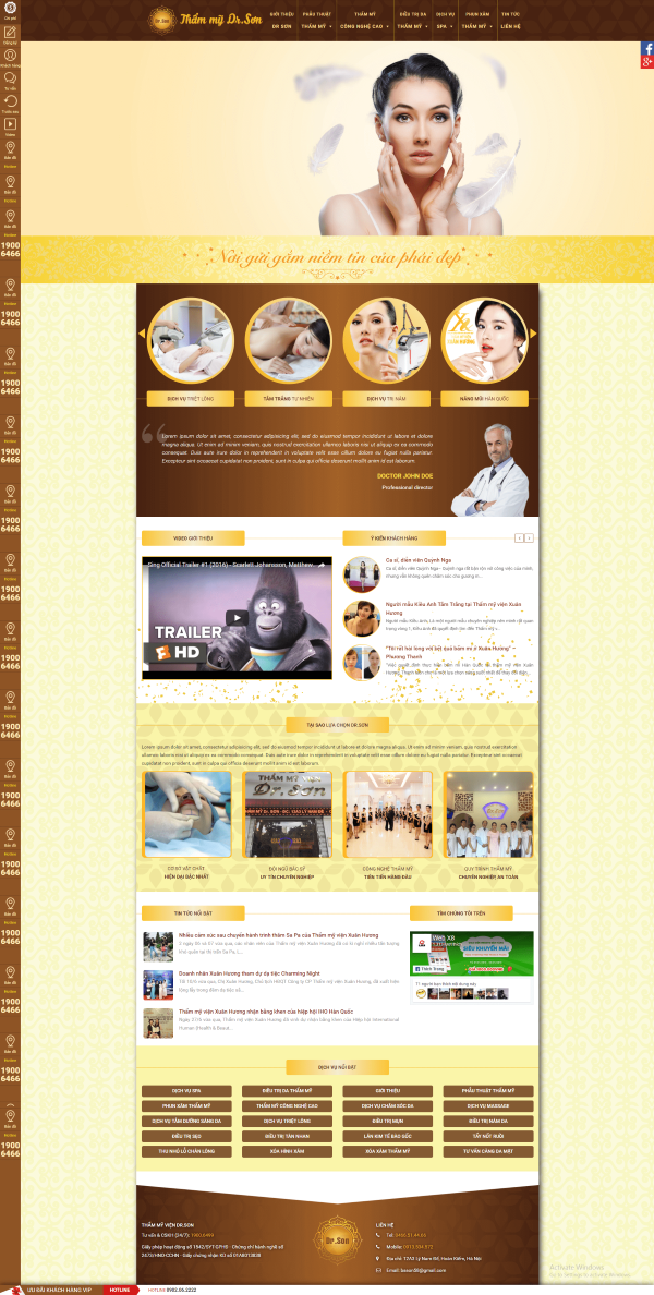 Thiết kế website thẩm mỹ viện, spa làm đẹp chuyên nghiệp