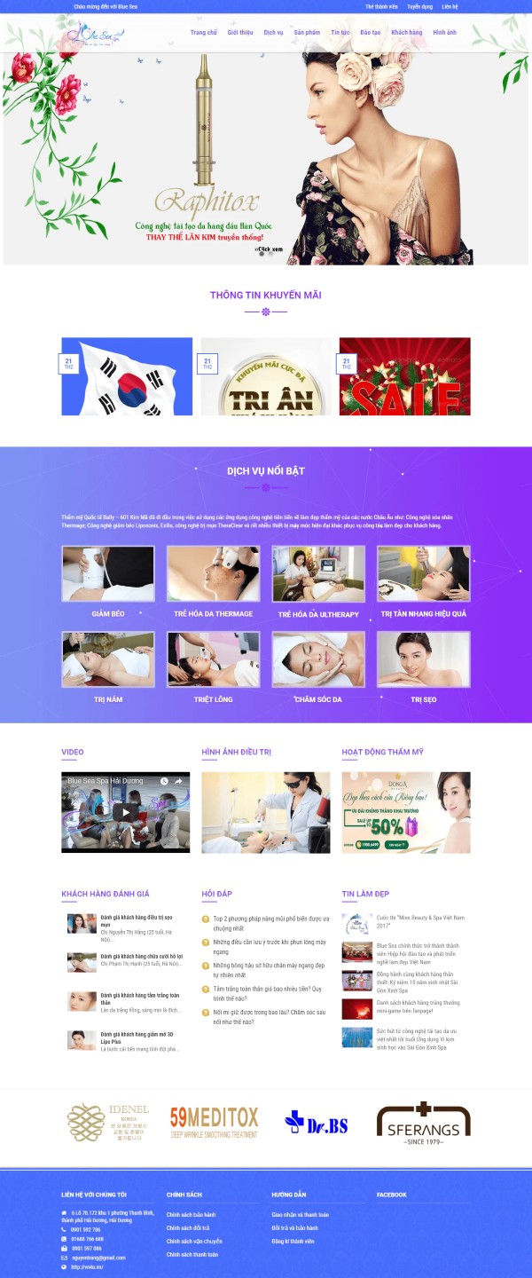 Thiết kế website thẩm mỹ viện, spa làm đẹp chuyên nghiệp