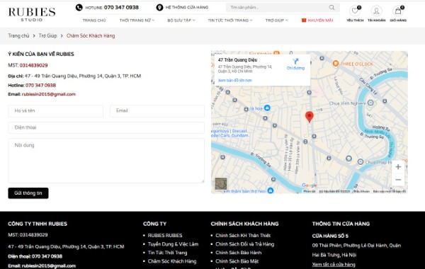 Form góp ý và thông tin liên hệ