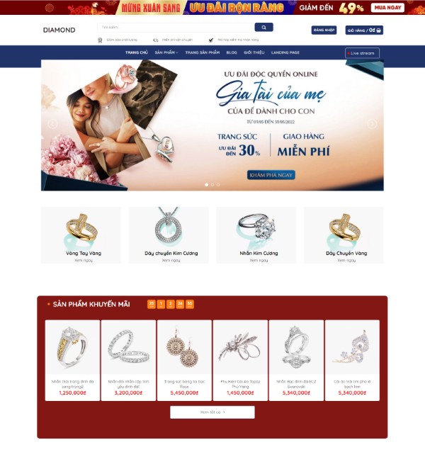 Những lưu ý khi thiết kế website trang sức, vàng bạc đá quý giá rẻ