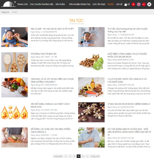 Trang tin tức website trang trại