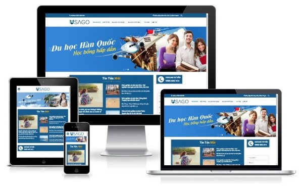 Giao diện website tư vấn du học