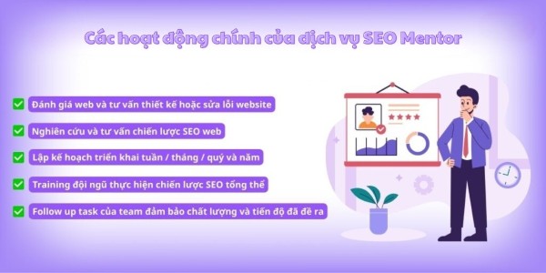Các hoạt động chính của dịch vụ SEO Mentor