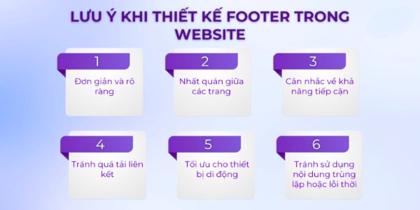 Lưu ý khi thiết kế footer trong website