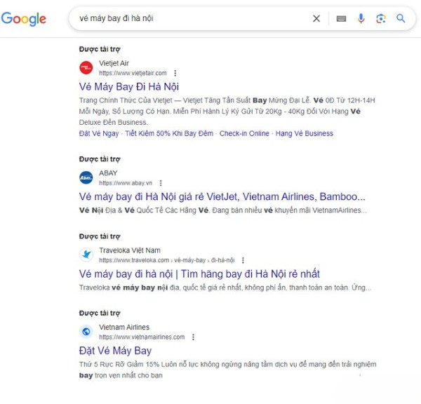Quảng cáo mạng tìm kiếm (Search Network)