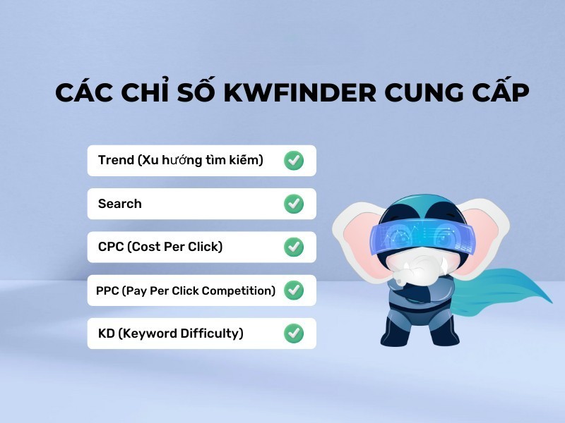 Các chỉ số và thông tin mà KWFinder cung cấp