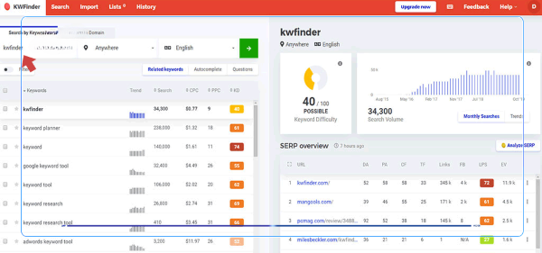 Nhập từ khóa hạt giống (Seed Keyword)
