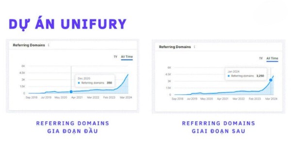 Tăng trường Referring Domain dự án Unifury