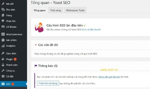 Bắt đầu cài đặt Yoast