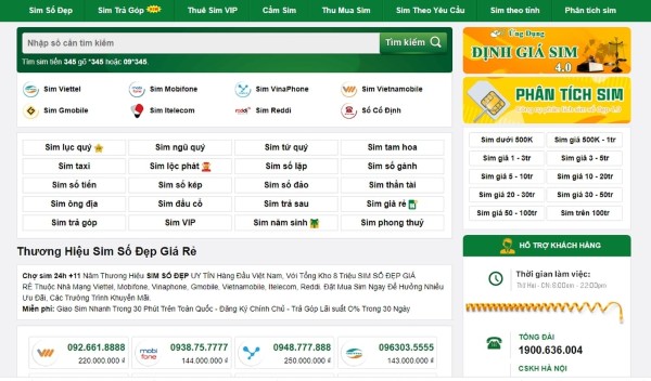 Các tiêu chí quan trọng khi thiết kế website bán sim