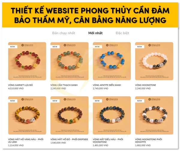 Giao diện website phải toát lên sự hài hòa, thanh lịch và phù hợp với triết lý phong thủy