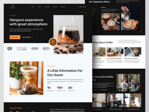 Talk Coffee – Giao diện ấm cúng và thanh lịch