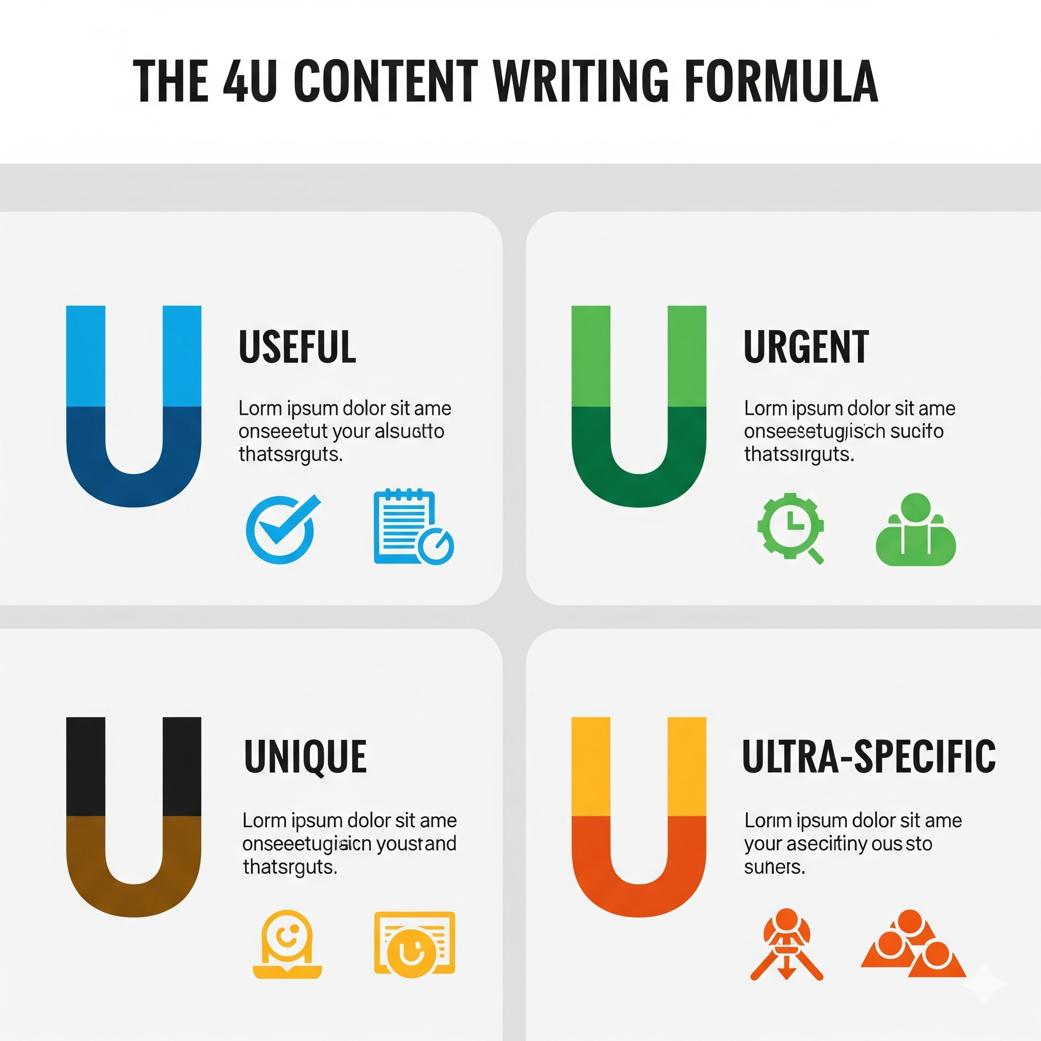 4U (Useful, Urgent, Unique, Ultra-specific)