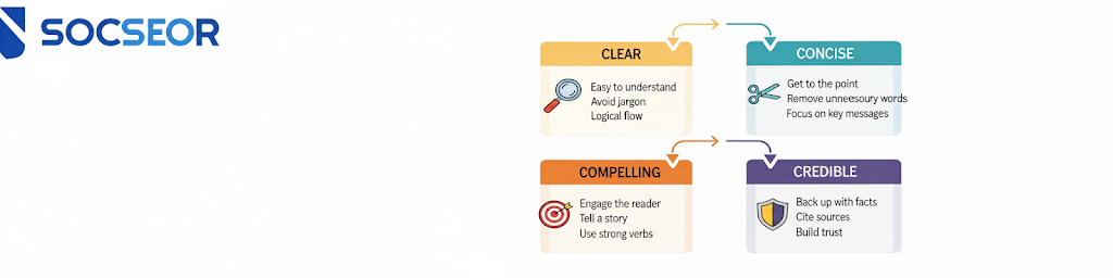 4C (Clear, Concise, Compelling, Credible)