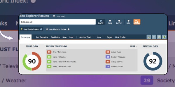 Sử dụng công cụ Majestic SEO