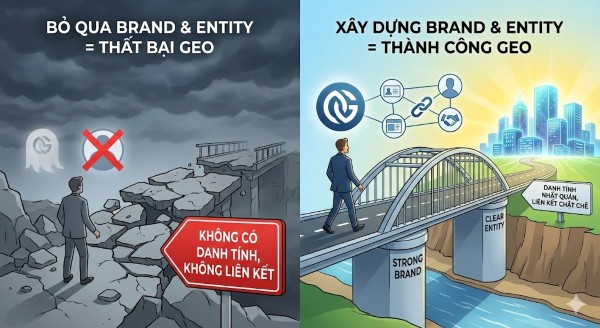 Bỏ qua brand và entity là một sai lầm lớn khi triển khai GEO