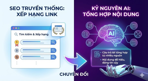 AI tổng hợp nội dung thay vì xếp hạng link
