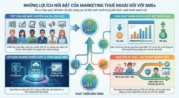 Những lợi ích nổi bật của marketing thuê ngoài đối với SMEs