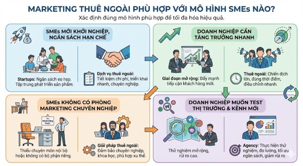 Các mô hình SMEs phù hợp áp dụng mô hình marketing thuê ngoài