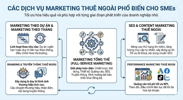 Các dịch vụ marketing thuê ngoài phổ biến cho SMEs