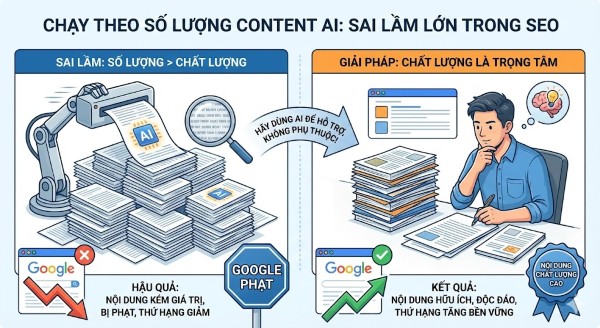 Chạy theo số lượng content AI mà bỏ qua chất lượng