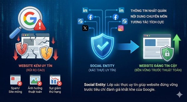 Social Entity giúp giảm thiểu rủi ro bị đánh giá là website kém uy tín