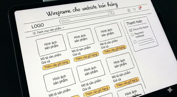 Wireframe cho website bán hàng