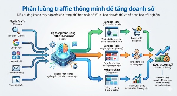 Phân luồng traffic thông minh để tăng doanh số