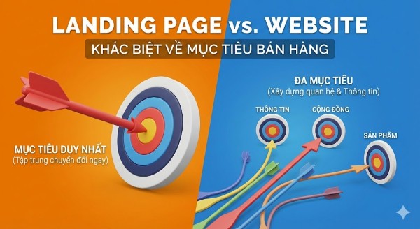 Phân biệt landing page và website qua mục tiêu bán hàng